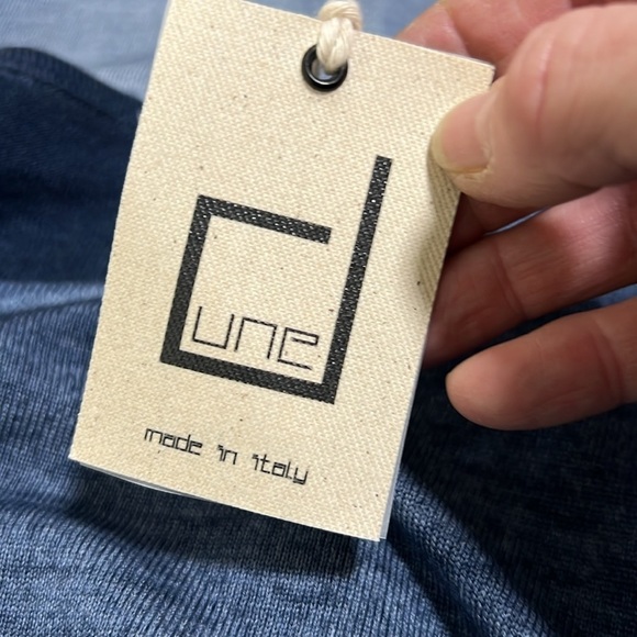 Dune Made in Italy NWT Blue Ombre Merino Wool Crewneck Sweater M/L - Picture 7 of 12